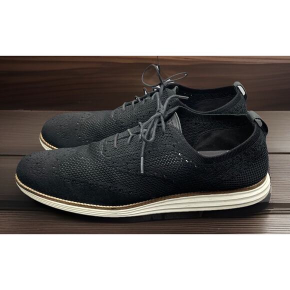 Cole Haan Grand OS Black Stitchlite Wingtip Oxford Shoes Mens Size 14 Fast Ship main image 10